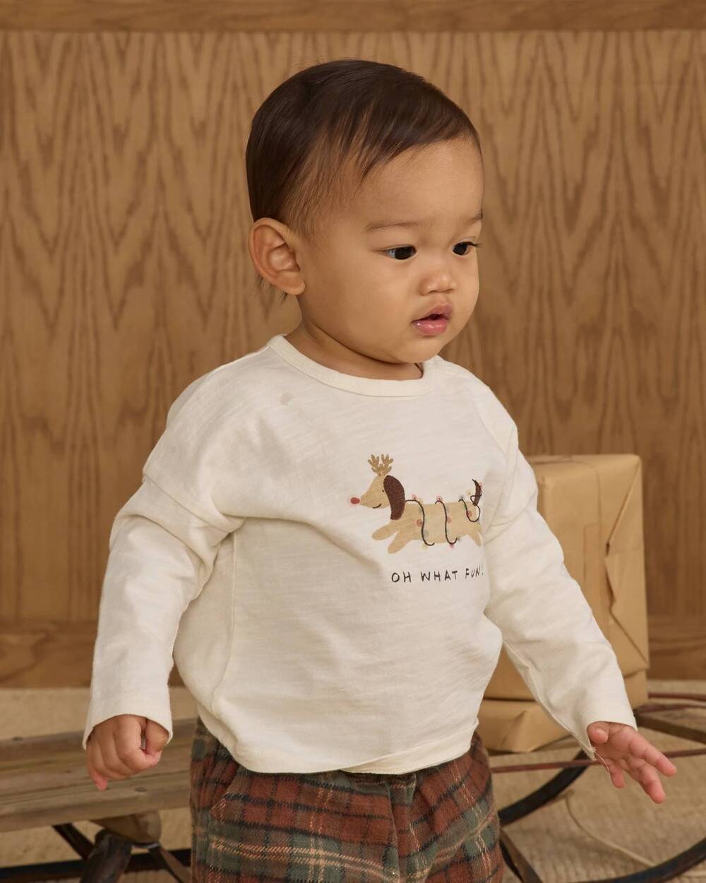 NEW RYLEE + CRU boys oh what fun long sleeve tee in ivory